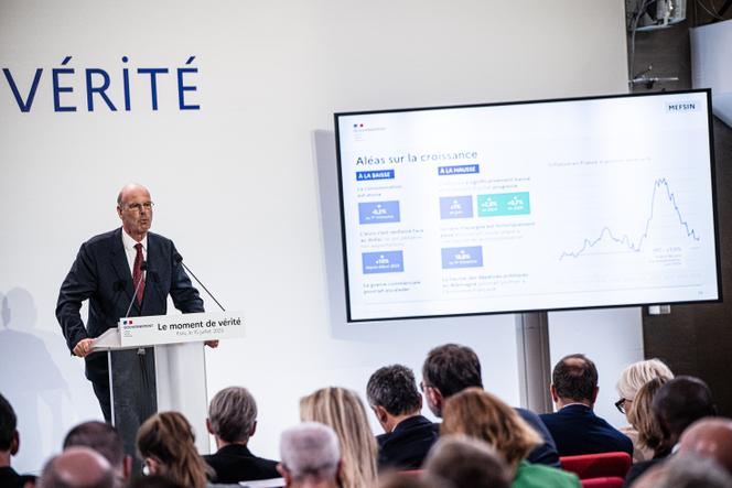 Economy and Finance Minister Eric Lombard, at the presentation of the 2026 budget plan, in Paris, on July 15, 2025.