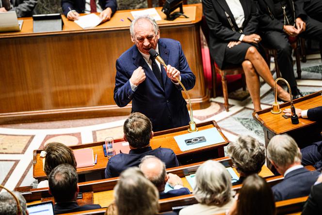 French Prime Minister François Bayrou in the Assemblée Nationale, in Paris, on September 8, 2025.