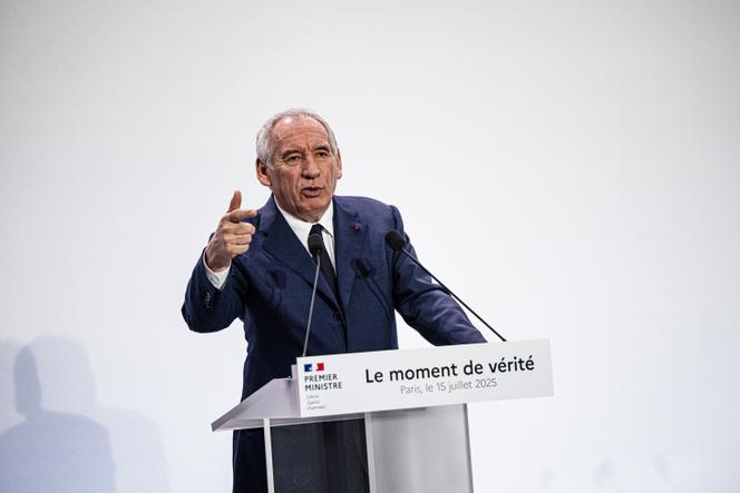 Prime Minister François Bayrou, in Paris, on July 15, 2025.
