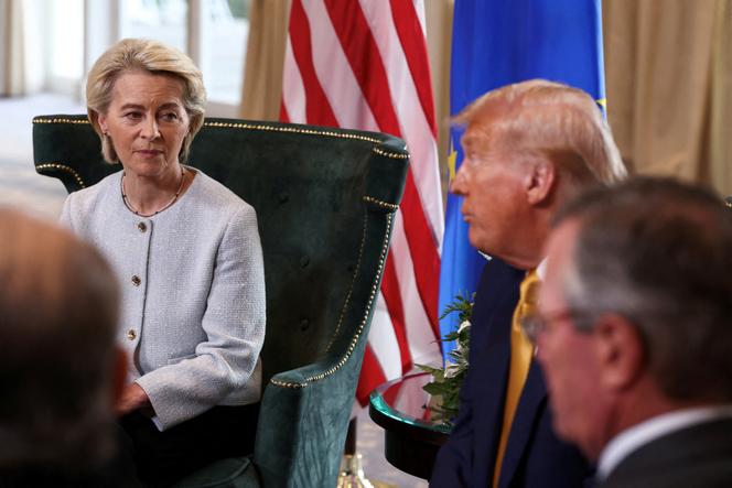 European Commission President Ursula von der Leyen and US President Donald Trump, in Turnberry, Scotland, on July 27, 2025.